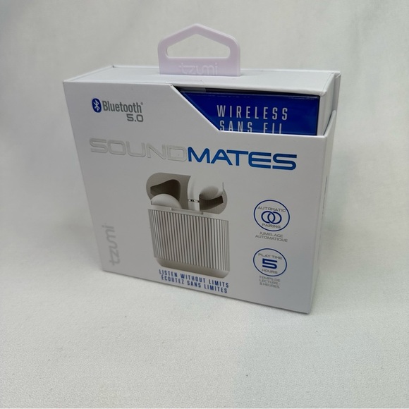 Tzumi Sound Mates Wireless Bluetooth 5.0 Earbuds White - Picture 2 of 6